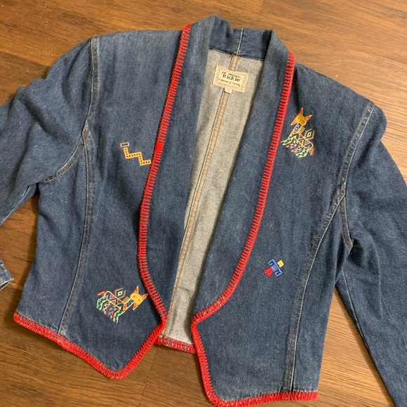 Vintage western crop jean blazer/jacket - Picture 6 of 9